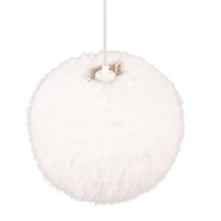 White fluffy pom-pom hanging ceiling pendant