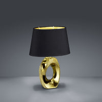 Luxury gold table lamp with black lampshade for living room decor