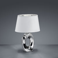 Luxury silver table lamp with black lampshade for living room decor