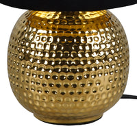Gold & Black Vintage Pottery Table Light
