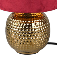 Gold & Red Vintage Pottery Table Light