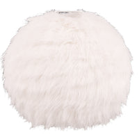 Trio R51581001 White Furry Plush Modern Round Table Lamp - 30cm Diameter