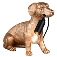 Trio R56601079 Gold and Black Vintage Sitting Puppy Dog Table Lamp - 28cm Diameter