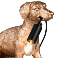 Gold Sitting Down Puppy Dog table lamp