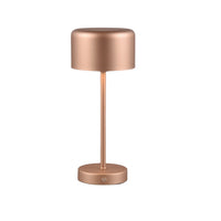 Trio R59151177 LED Matt Copper Stem USB Rechargeable Touch Retro Table Lamp - 30cm Height