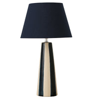 K Living LSOLABL/TL Navy Blue and Cream Ceramic Modern Table Lamp with Navy Blue Shade - 52cm Height