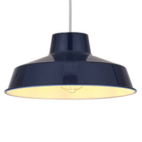 Navy Blue Metal Coolie Vintage Retro Easy Fit Pendant Shade 30cm
