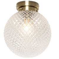 Antique brass bathroom flush ceiling light