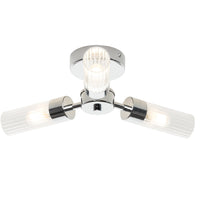 Polished Chrome 3 lamp bathroom ceiling light