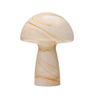 Oaks TL 2105 AM Amber Orange Mushroom Shaped Modern Glass Table Lamp with Alabaster Swirl