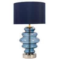 Navy blue glass modern table lamp for living room