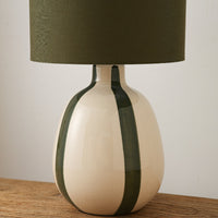 Modern Ceramic table lamp with Green Shade
