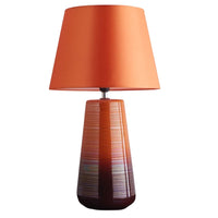 Orange Ceramic Modern Table Lamp With Satsuma Orange Silk Shade 445mm