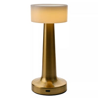 Gold table lamp with a white shade