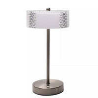 LED Chrome and Clear Diamond Acrylic USB Rechargeable CCT Touch Table Lamp 30cm