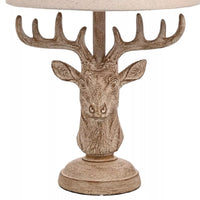 Brown Stag Head Table Lamp
