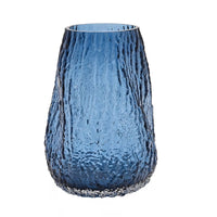 Widdop HE2587 Blue Rippled Finish Modern Textured Glass Vase