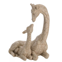 Widdop NC1212 Beige Resin Giraffe and Baby Calf Animal Figurine Ornament - 18cm Diameter