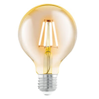 LED 4W Globe G80 E27 ES Amber Filament Lamp 350lm 2200k
