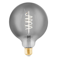 LED 4W Globe G125 E27 ES Smoked Spiral Filament Dimmable Lamp 100lm 2000k