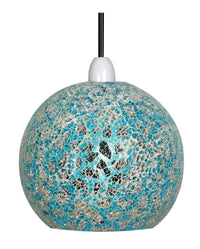 Oaks Lighting 1401 BS | Blue and Silver Mosaic Glass Non Electrical Pendant