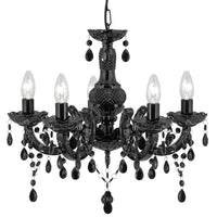 Searchlight 1455-5BK | Black Indoor Pendant Light