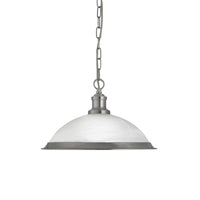Searchlight 1591SS | Satin Chrome and Frosted Glass Indoor Pendant Light
