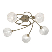 Oaks 2021/5 AB | Brass Decorative Ceiling Light | Home Lights Direct