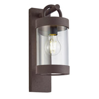 Antique Rust & Clear Diffuser Outdoor Dusk Til Dawn Wall Light