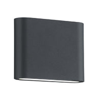 LED Anthracite Modern Rectangular Outdoor Compact Up Down Wall Light