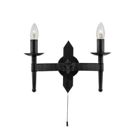 Searchlight 2422-2BK | Black Indoor Wall Light