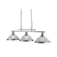 Searchlight 2683-3SS | Satin Chrome and Frosted Glass Indoor Pendant Light