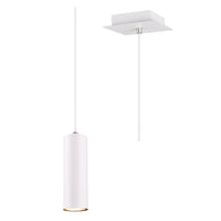 White Modern Cylindrical GU10 Pendant Ceiling Light