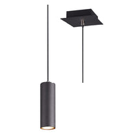 Matt Black Modern Cylindrical GU10 Pendant Ceiling Light