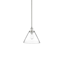 Searchlight 3228SS | Satin Silver Clear Glass Indoor Pendant Light