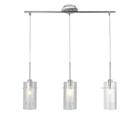 Searchlight 3303-3CC | Polished Chrome and Clear Glass Indoor Pendant Light