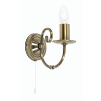 Oaks Lighting 3380/1 AB | Antique Brass Indoor Wall Light