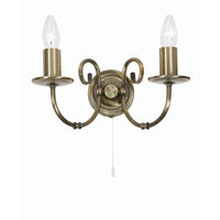 Oaks Lighting 3380/2 AB | Antique Brass Indoor Wall Light