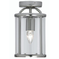 Oaks Lighting 351 FL AC | Antique Chrome and Glass Panels Indoor Flush Light