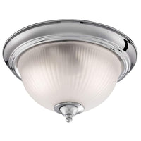 Searchlight 4042 | American Diner Polished Chrome Bathroom Flush with Acid Rib Glass