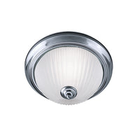 Polished Chrome and Ribbed Glass Indoor Bathroom Light