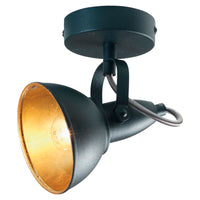 Oaks Lighting 416/1 BK | Black and Gold Foil Indoor Spotlight