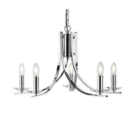 Searchlight 4165-5CC | Polished Chrome and Clear Glass Indoor Pendant Light