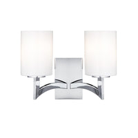 Searchlight 4992-2CC | Polished Chrome and White Glass Indoor Wall Light