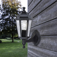 Black Outdoor Traditional Up Coach Lantern