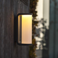 LED Anthracite Outdoor Modern Cylinder Wall Light