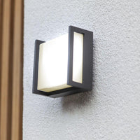 Lutec Anthracite Outdoor Modern Square Wall Light