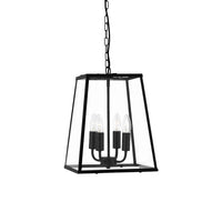 Searchlight 5614BK | Matt Black and Clear Glass Indoor Pendant Light