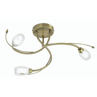 Oaks Lighting 6203/3 AB | Antique Brass Indoor Semi Flush Light