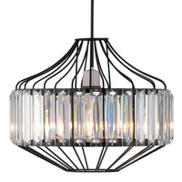 Oaks 6318 BK | Black & Acrylic Crystal Vintage Pendant | Home Lights Direct